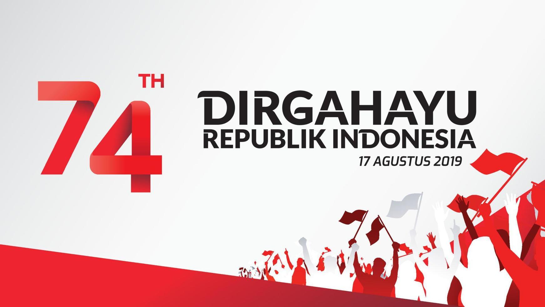 17 de agosto. indonésia feliz dia da independência cartão, banner e logotipo de fundo de textura. - vetor