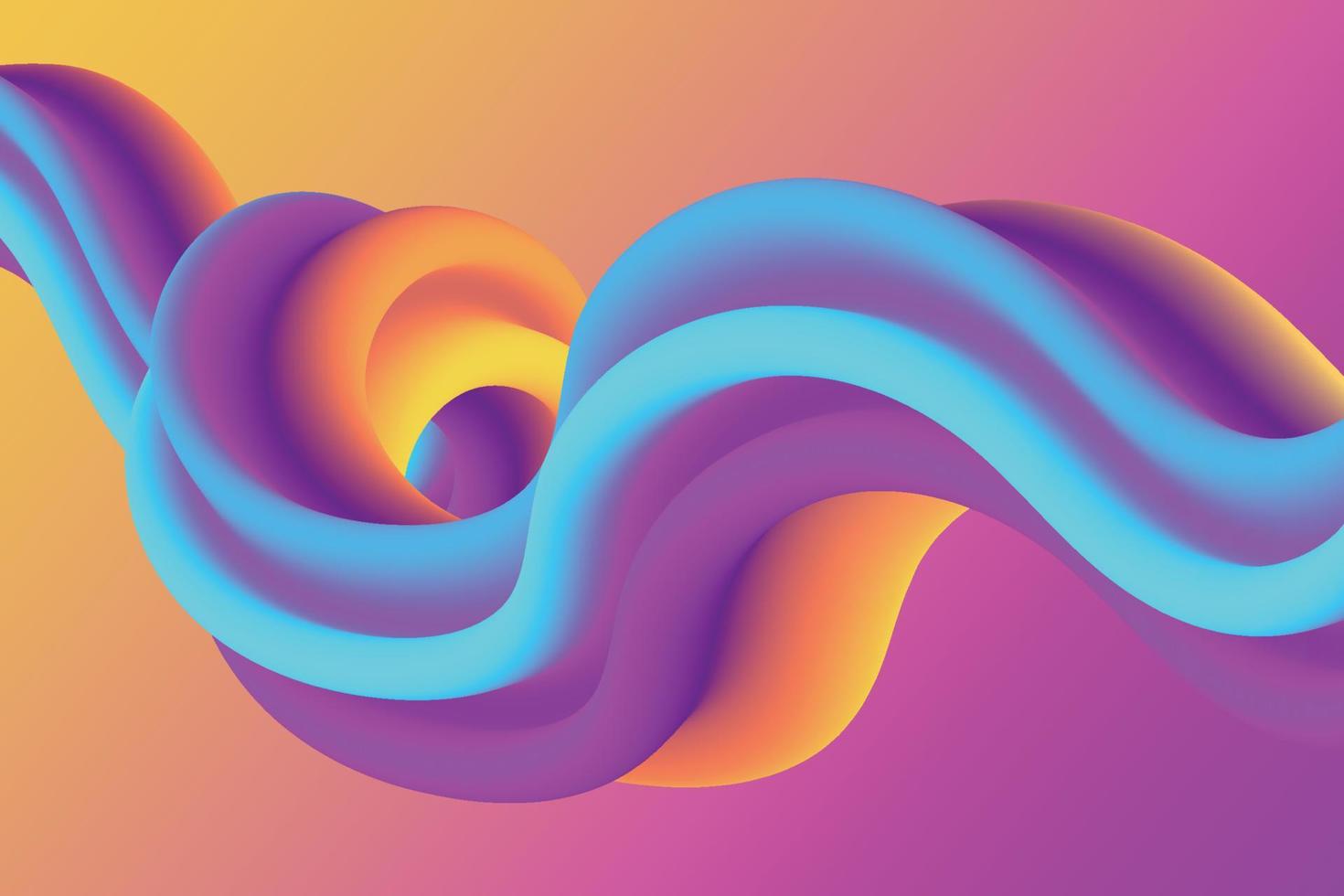 fundo gradiente líquido rosa e azul. ilustração de forma torcida de fluido dinâmico vetor
