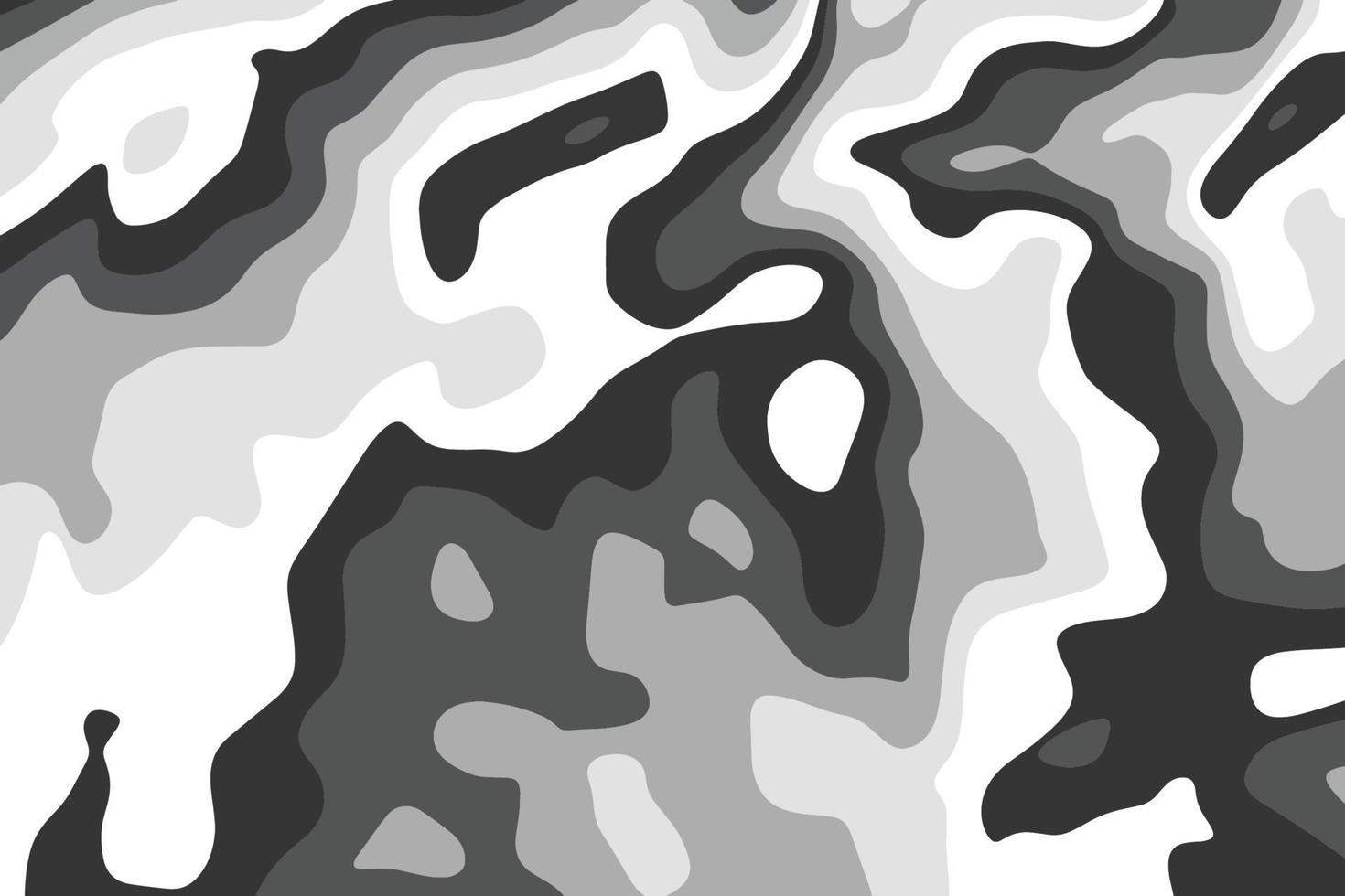 fundo abstrato vetor fluido. textura de camuflagem cinza, preto e branco. o design mínimo de padrão ondulado líquido