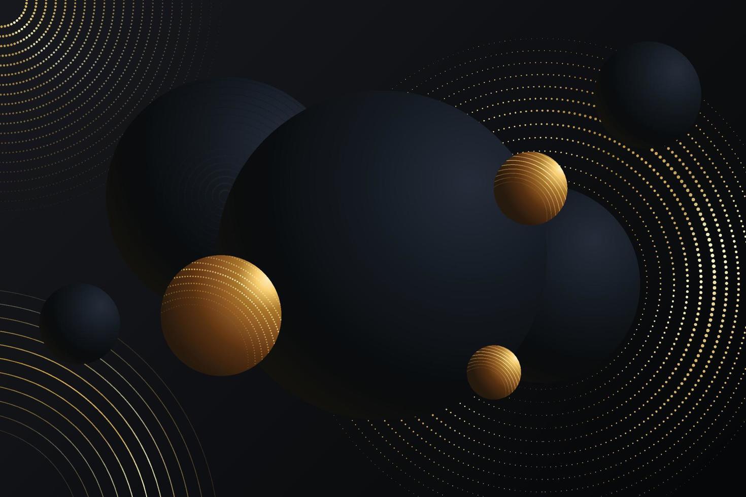 papel de parede decorativo bolas de discoteca pretas e douradas. textura de fundo criativa de vibrações de discoteca elegante vetor