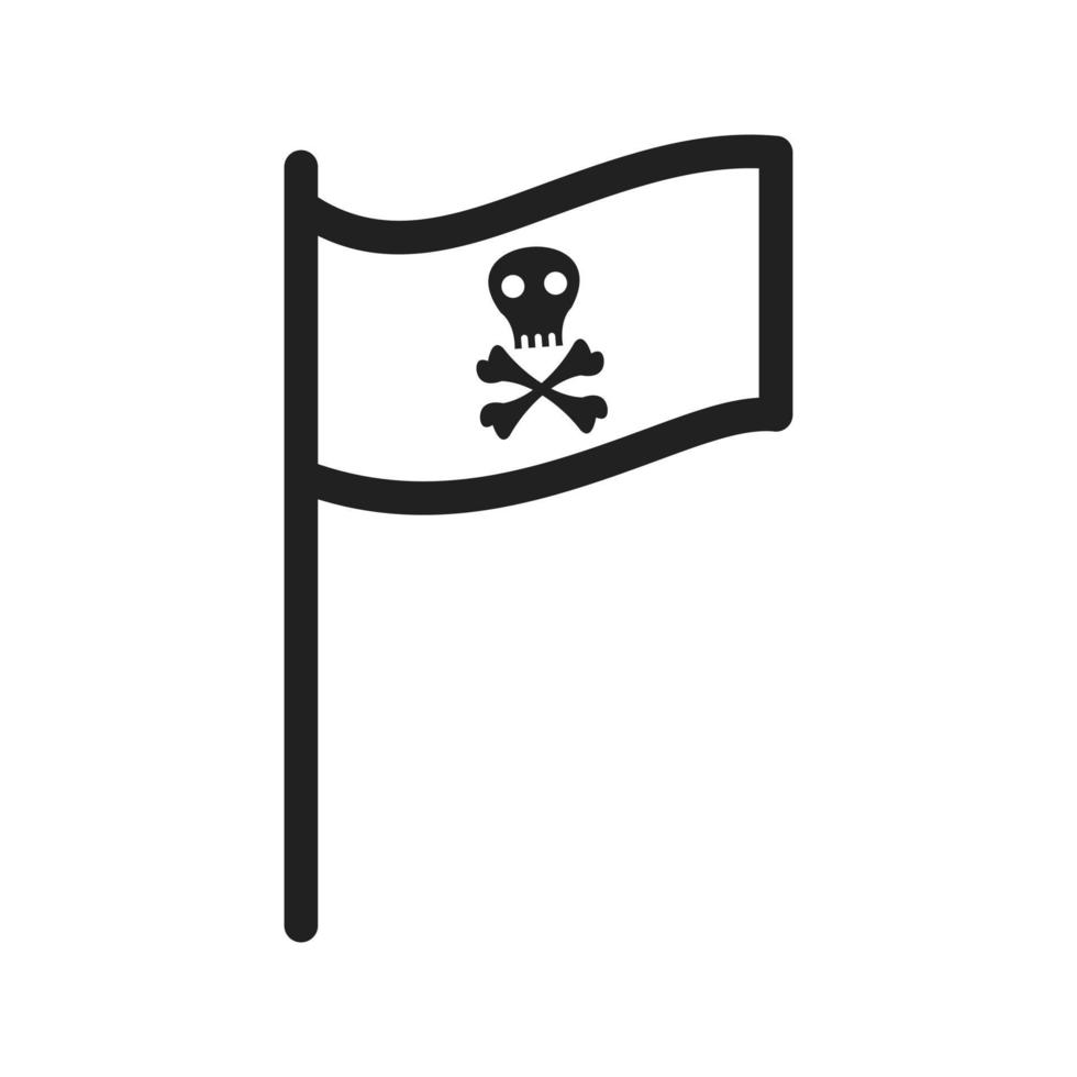 ícone de linha de bandeira pirata vetor