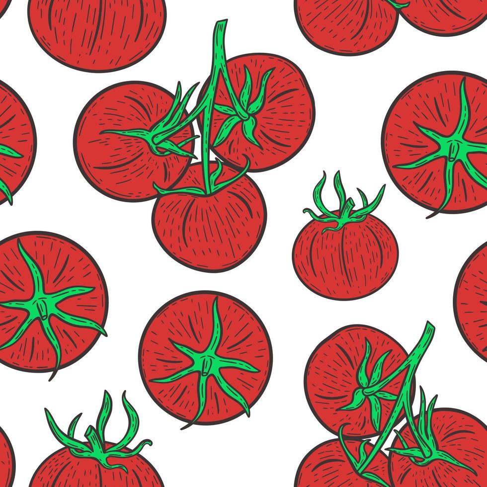 ilustração em vetor padrão sem emenda de tomate