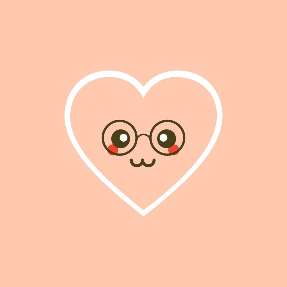 lindo conjunto de personagem de desenho animado engraçado do feriado do dia dos namorados de corações emoji. ilustração em vetor de coração bonito e kawaii. design de arte para saudações e cartão de dia dos namorados, web, banner, símbolo de amor