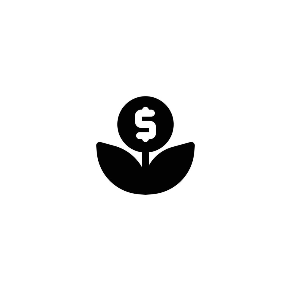 ícone de investimento. planta de dinheiro vetor