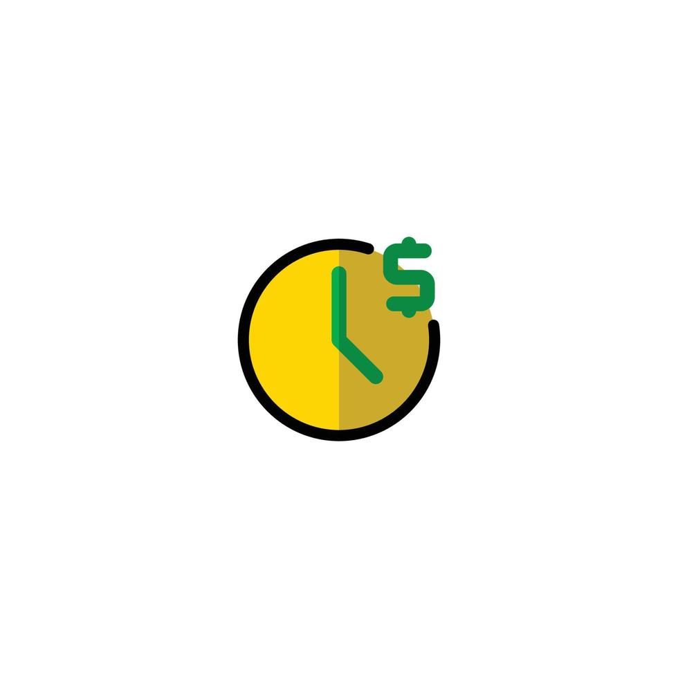tempo é dinheiro. ícone do aplicativo vetor