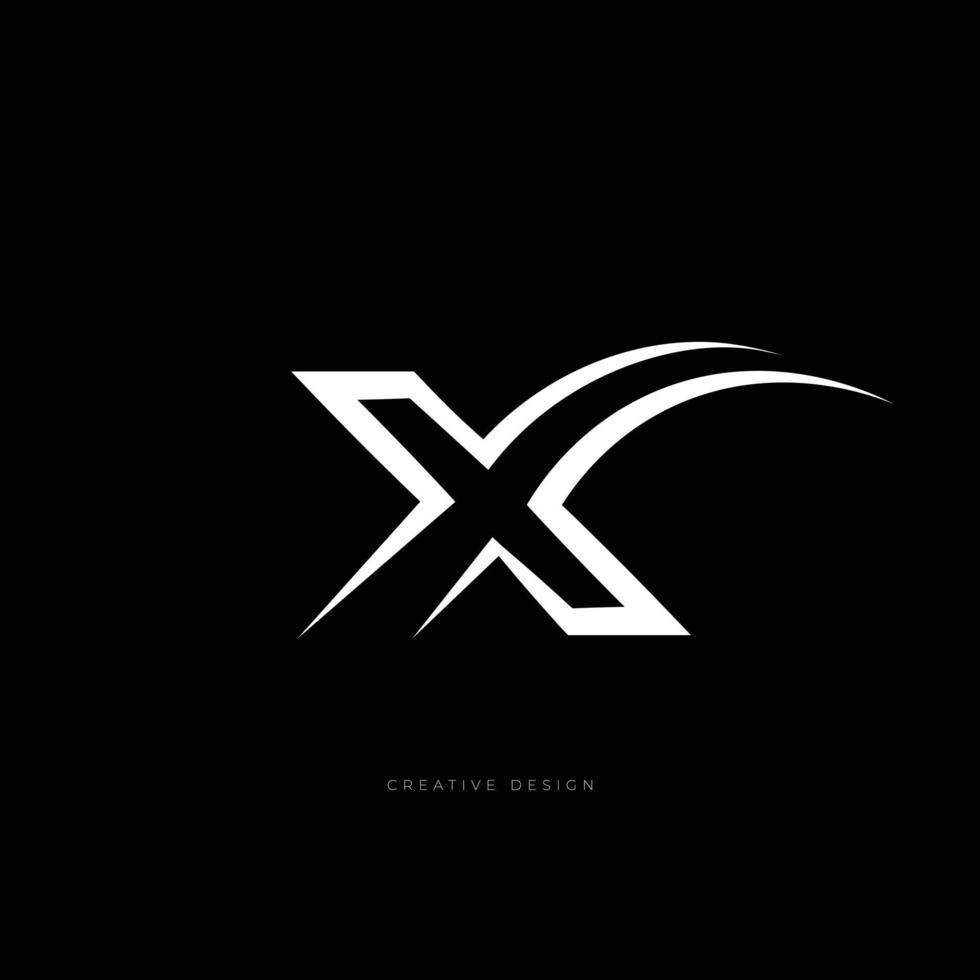 x logotipo elegante de estilo de arte de linha criativa vetor