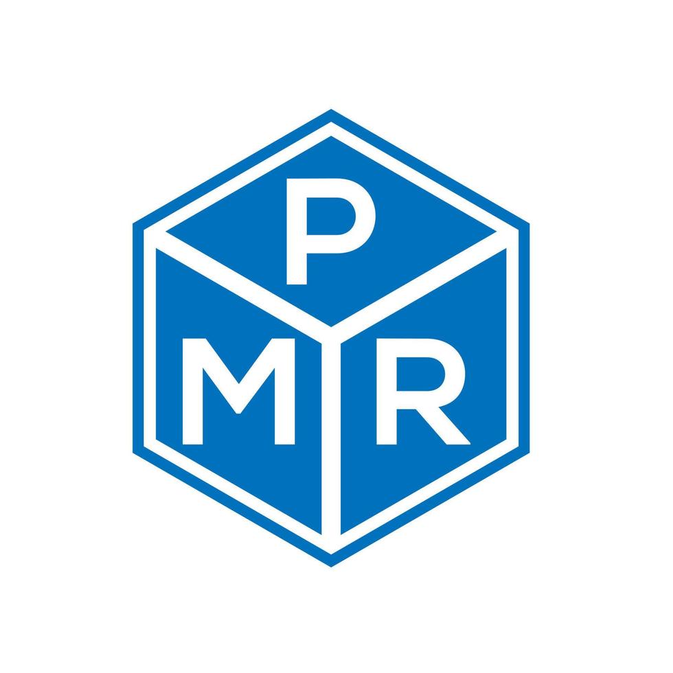 design de logotipo de carta pmr em fundo preto. conceito de logotipo de carta de iniciais criativas pmr. design de letra pmr. vetor