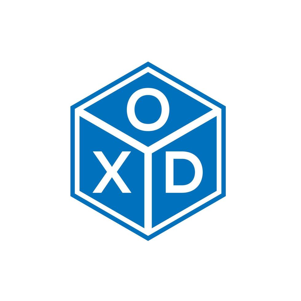 design de logotipo de carta oxd em fundo preto. conceito de logotipo de letra de iniciais criativas oxd. design de letra oxd. vetor