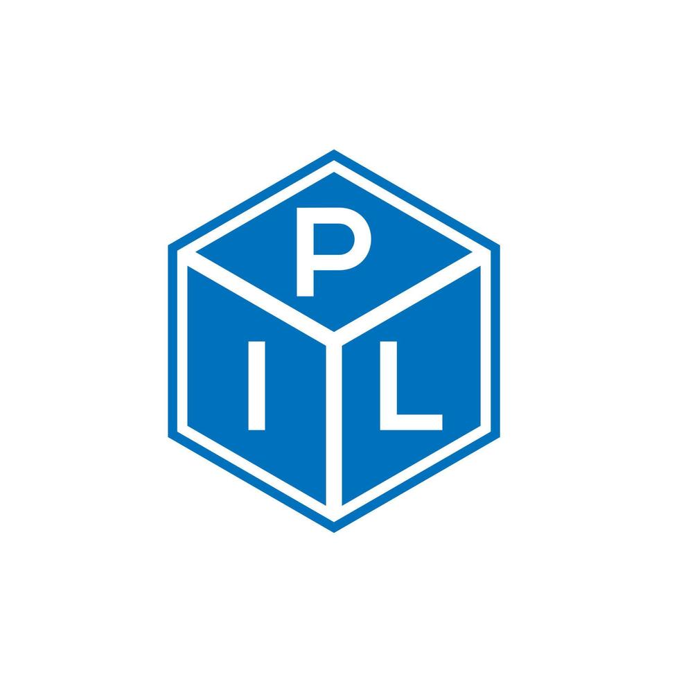 design de logotipo de carta pil em fundo preto. conceito de logotipo de letra de iniciais criativas pil. design de letra pil. vetor