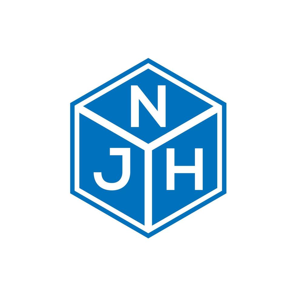 design de logotipo de carta njh em fundo preto. conceito de logotipo de letra de iniciais criativas njh. design de letra njh. vetor
