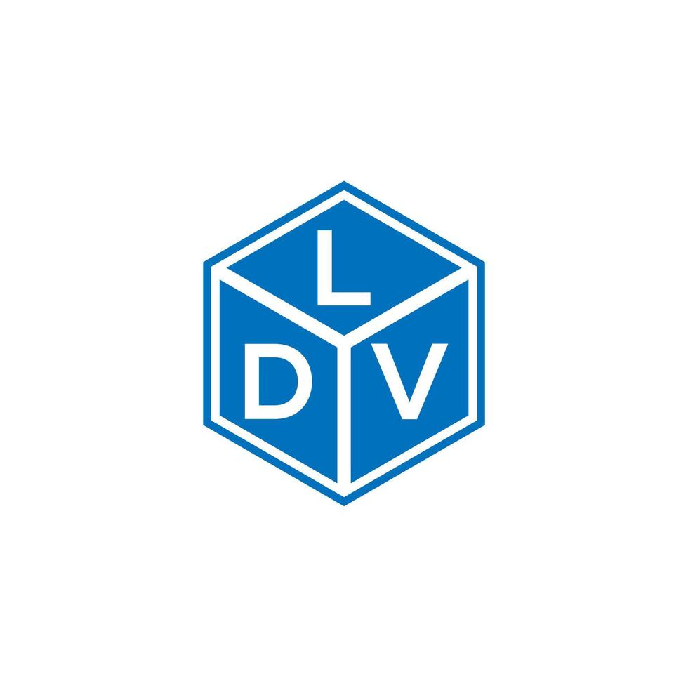 design de logotipo de carta ldv em fundo preto. conceito de logotipo de letra de iniciais criativas ldv. design de letra ldv. vetor