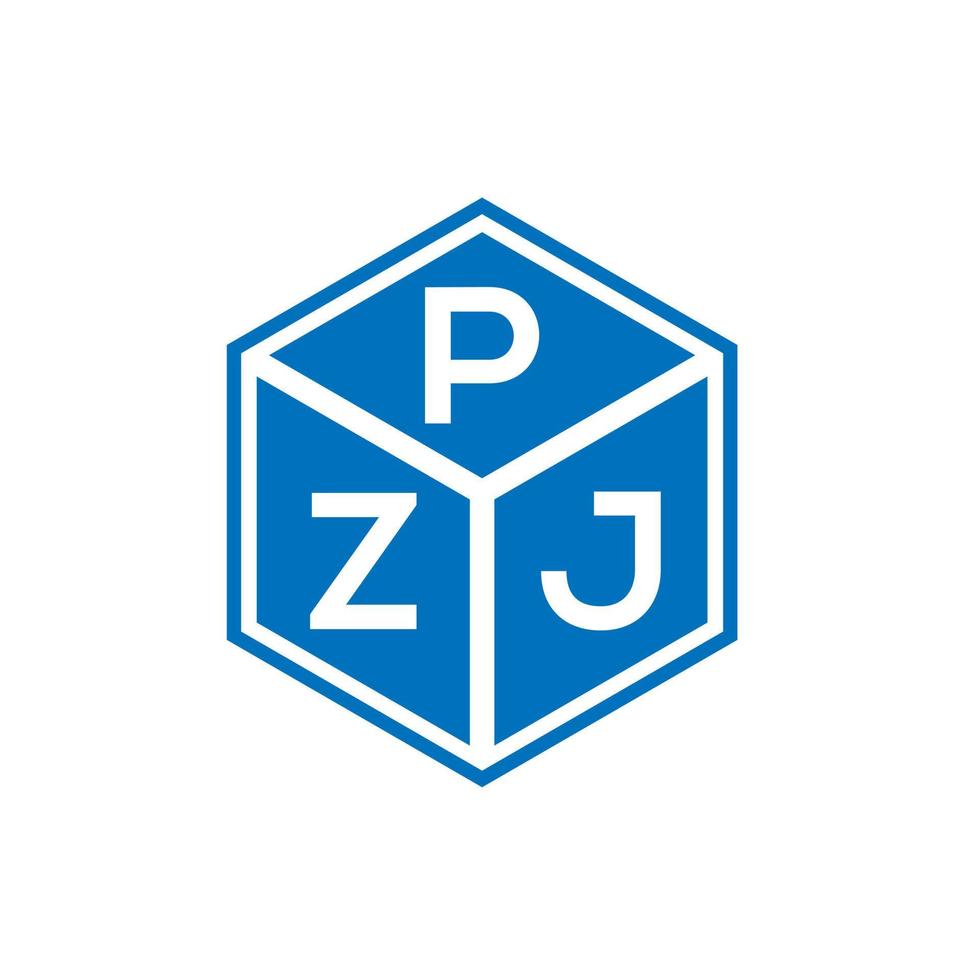 design de logotipo de carta pzj em fundo preto. conceito de logotipo de letra de iniciais criativas pzj. design de letra pzj. vetor