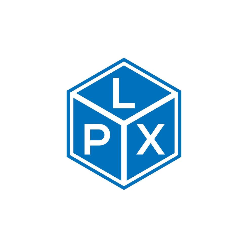 design de logotipo de carta lpx em fundo preto. conceito de logotipo de letra de iniciais criativas lpx. design de letra lpx. vetor