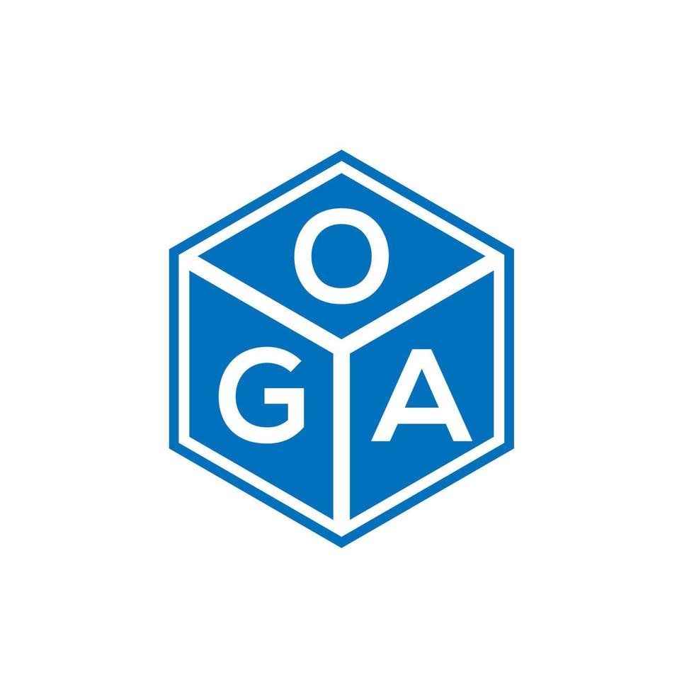 design de logotipo de carta oga em fundo preto. conceito de logotipo de letra de iniciais criativas oga. design de letra oga. vetor
