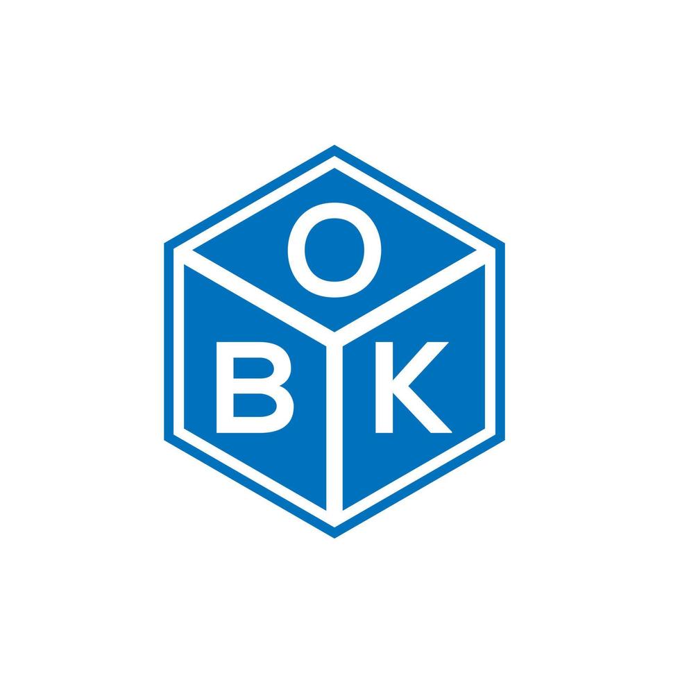 design de logotipo de carta obk em fundo preto. conceito de logotipo de letra de iniciais criativas obk. design de letra obk. vetor