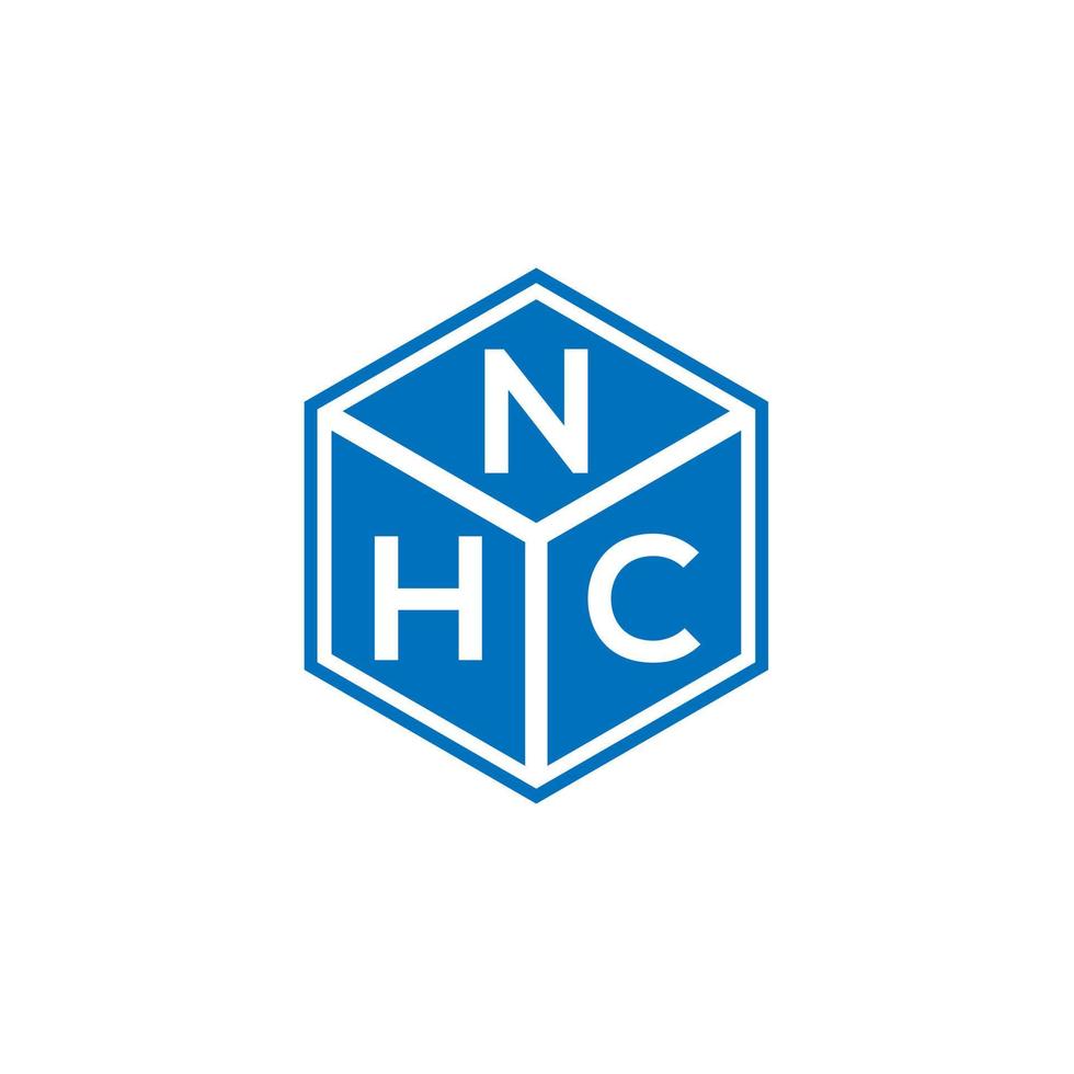 design de logotipo de carta nhc em fundo preto. conceito de logotipo de letra de iniciais criativas nhc. design de letras nhc. vetor