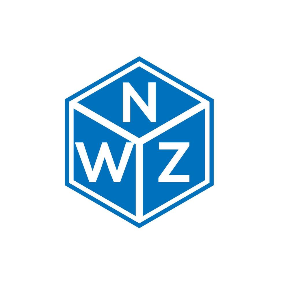 design de logotipo de carta nwz em fundo preto. conceito de logotipo de letra de iniciais criativas nwz. design de letra nwz. vetor