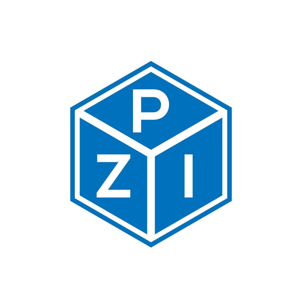 design de logotipo de carta pzi em fundo preto. conceito de logotipo de letra de iniciais criativas pzi. design de letra pzi. vetor