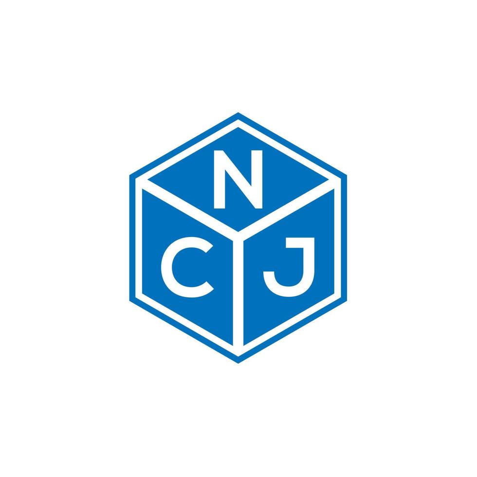 design de logotipo de carta ncj em fundo preto. conceito de logotipo de letra de iniciais criativas ncj. design de letra ncj. vetor