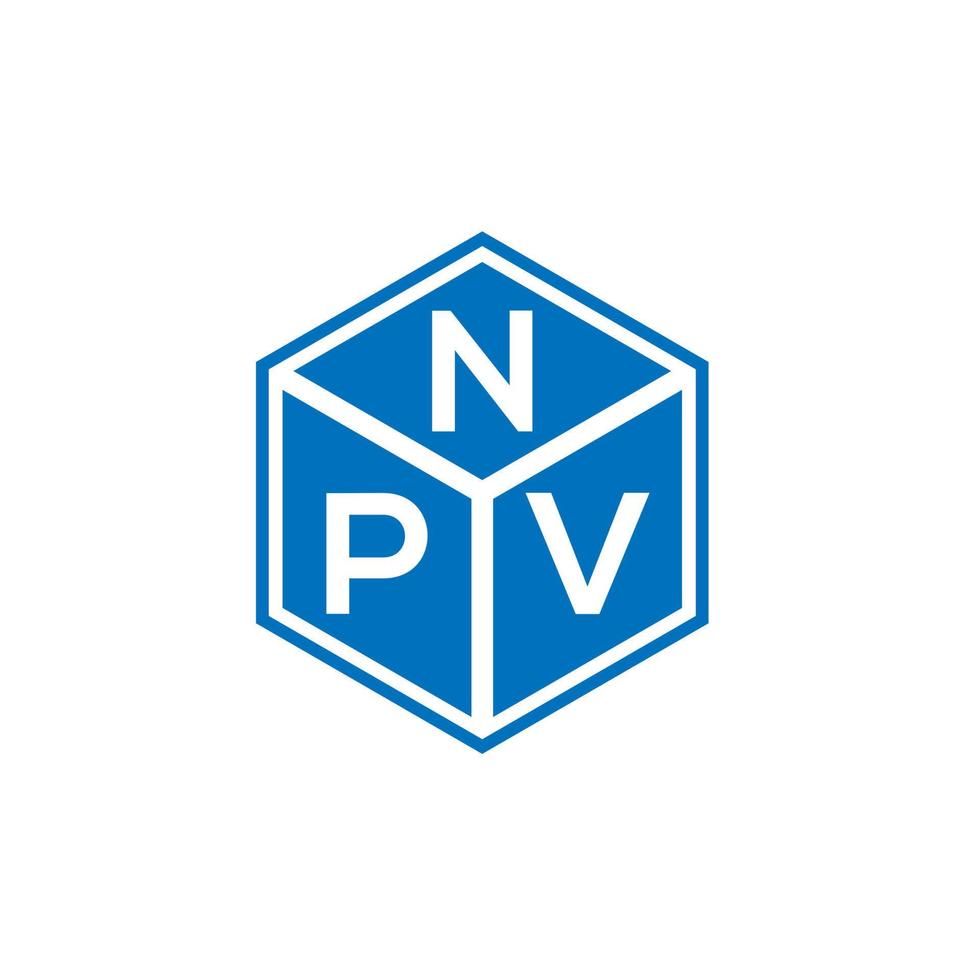 design de logotipo de carta npv em fundo preto. conceito de logotipo de letra de iniciais criativas npv. design de letra npv. vetor