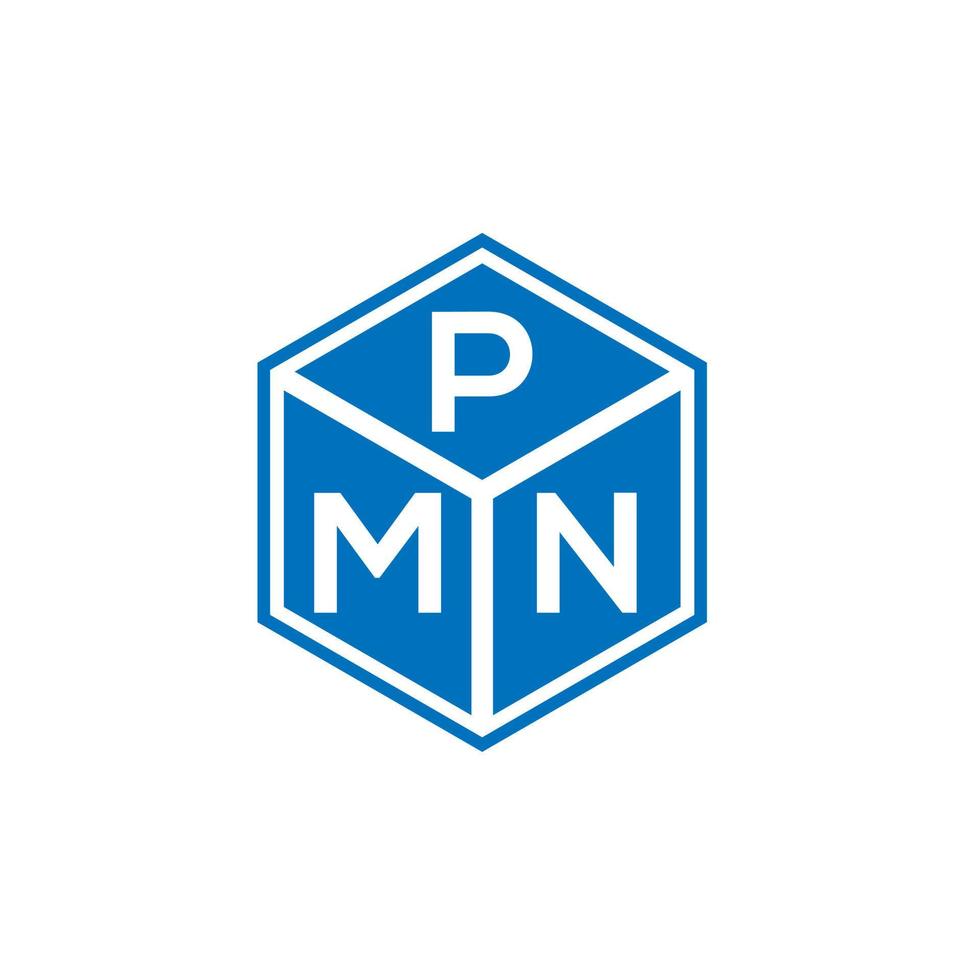 design de logotipo de carta pmn em fundo preto. conceito de logotipo de letra de iniciais criativas pmn. desenho de letra pmn. vetor