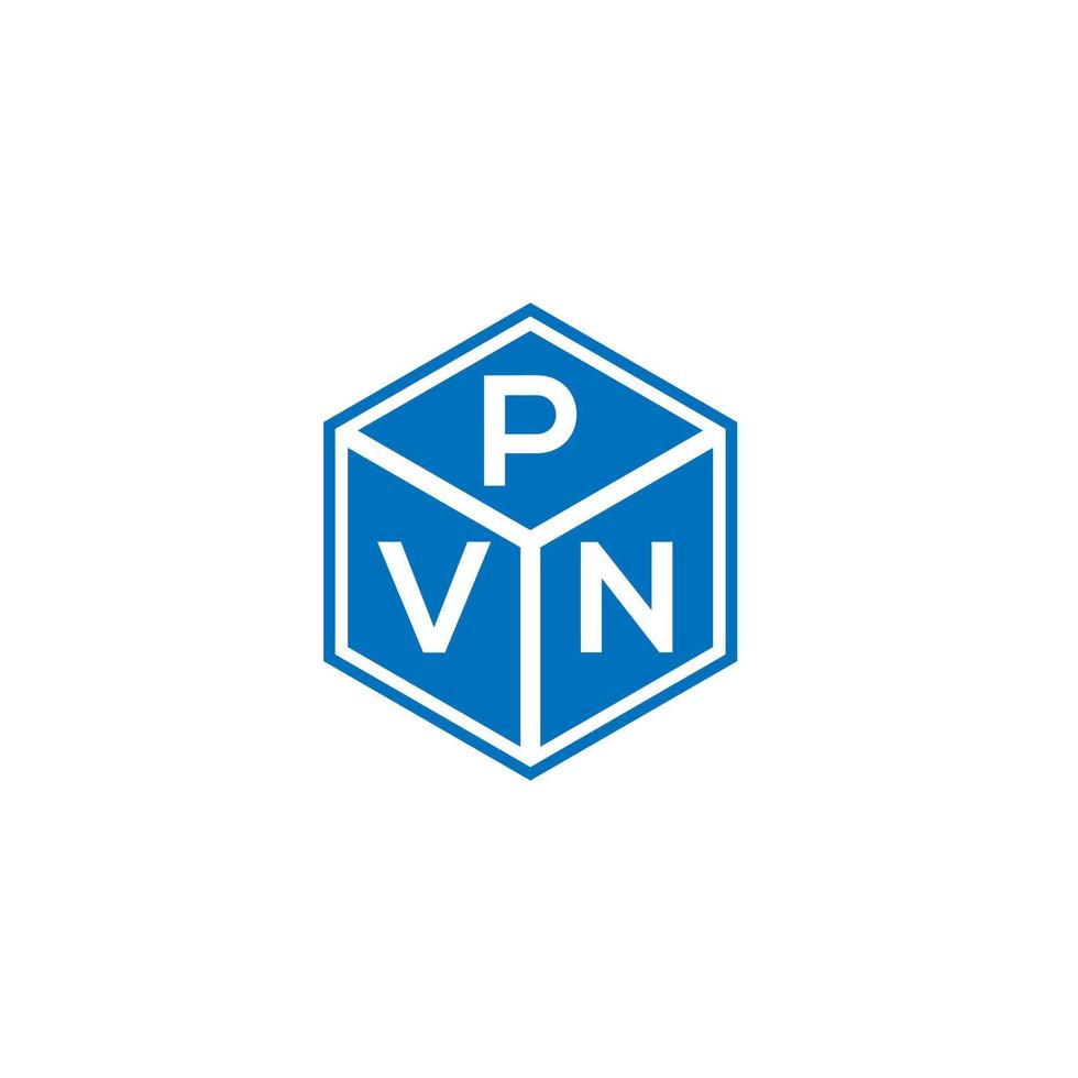 design de logotipo de carta pvn em fundo preto. conceito de logotipo de letra de iniciais criativas pvn. design de letra pvn. vetor