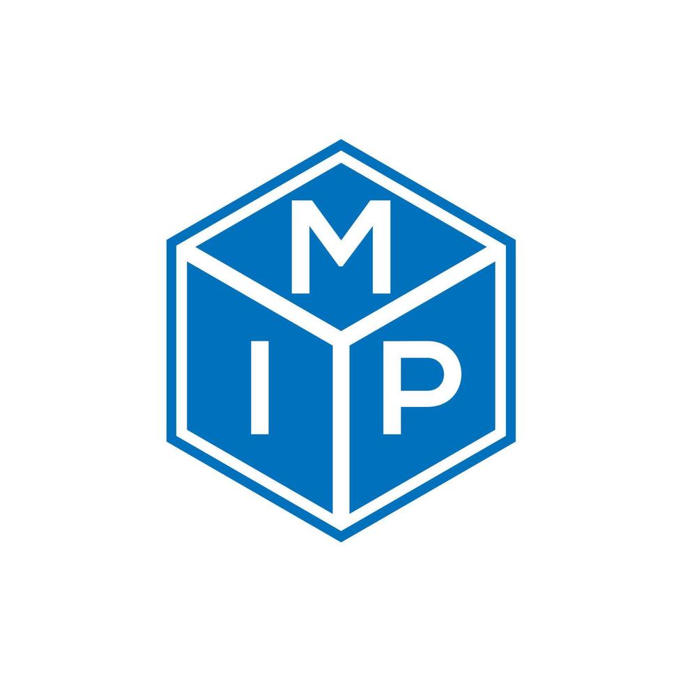 design de logotipo de carta mip em fundo preto. conceito de logotipo de letra de iniciais criativas mip. design de letra mip. vetor