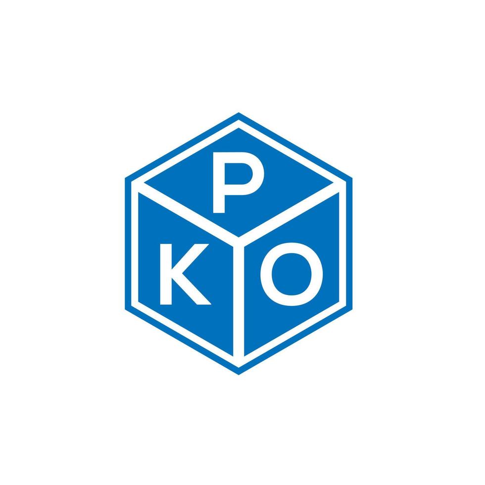 design de logotipo de letra pko em fundo preto. conceito de logotipo de letra de iniciais criativas pko. design de letra pko. vetor