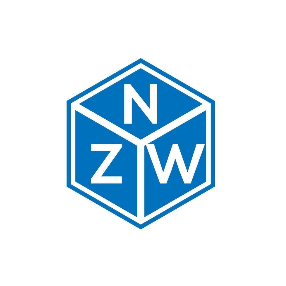 design de logotipo de carta nzw em fundo preto. conceito de logotipo de letra de iniciais criativas nzw. design de letra nzw. vetor