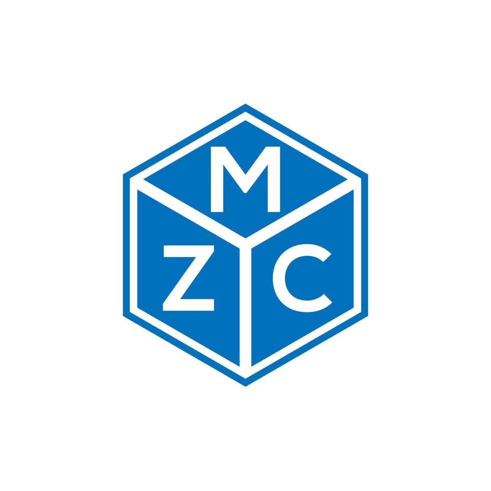 design de logotipo de letra mzc em fundo preto. conceito de logotipo de letra de iniciais criativas mzc. design de letra mzc. vetor