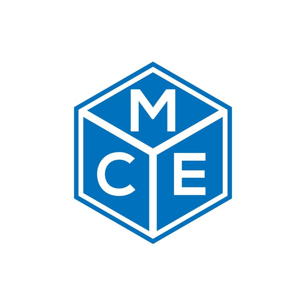 design de logotipo de carta mce em fundo preto. conceito de logotipo de letra de iniciais criativas mce. design de letra mce. vetor