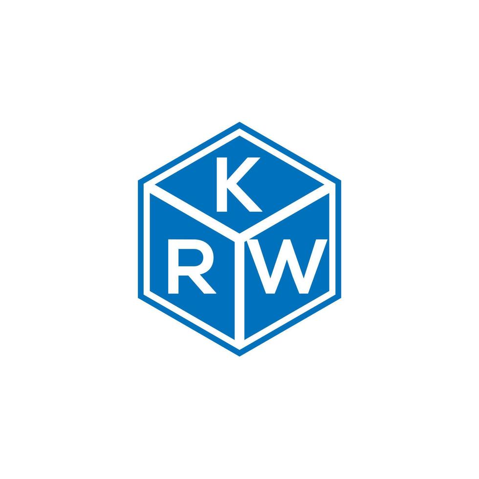 design de logotipo de letra krw em fundo preto. conceito de logotipo de letra de iniciais criativas krw. design de letra kr. vetor