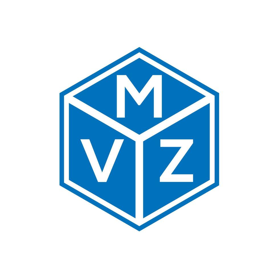 conceito de logotipo de letra de iniciais criativas mvz. mvz carta design.mvz carta logotipo design em fundo preto. conceito de logotipo de letra de iniciais criativas mvz. design de letra mvz. vetor