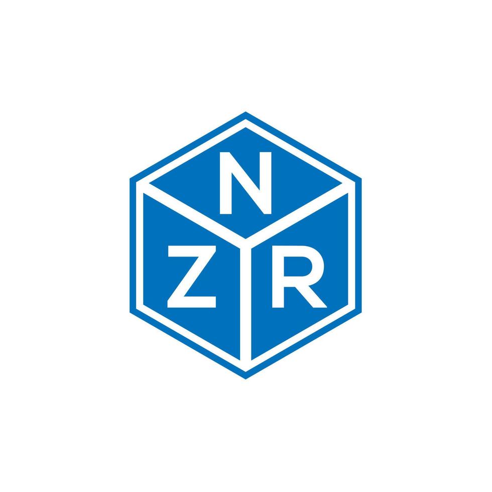 design de logotipo de carta nzr em fundo preto. conceito de logotipo de carta de iniciais criativas nzr. design de letra nzr. vetor