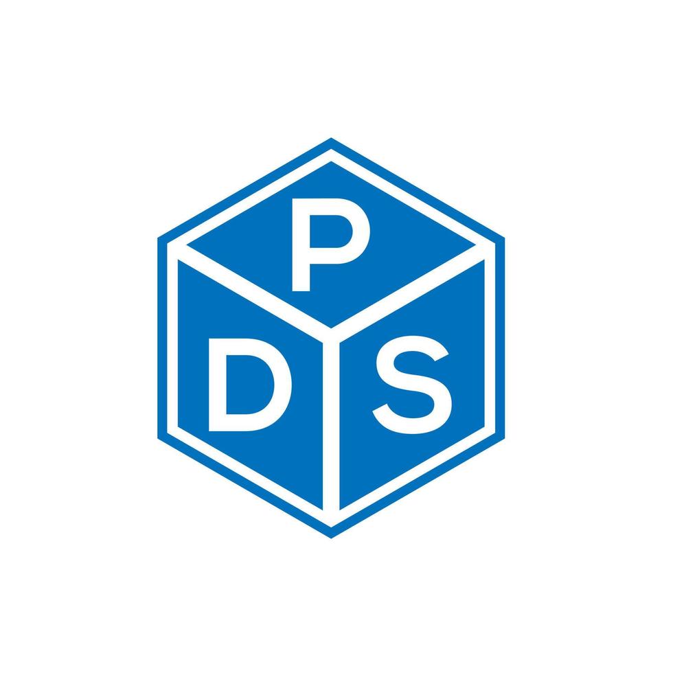 design de logotipo de carta pds em fundo preto. conceito de logotipo de letra de iniciais criativas pds. design de letra pds. vetor