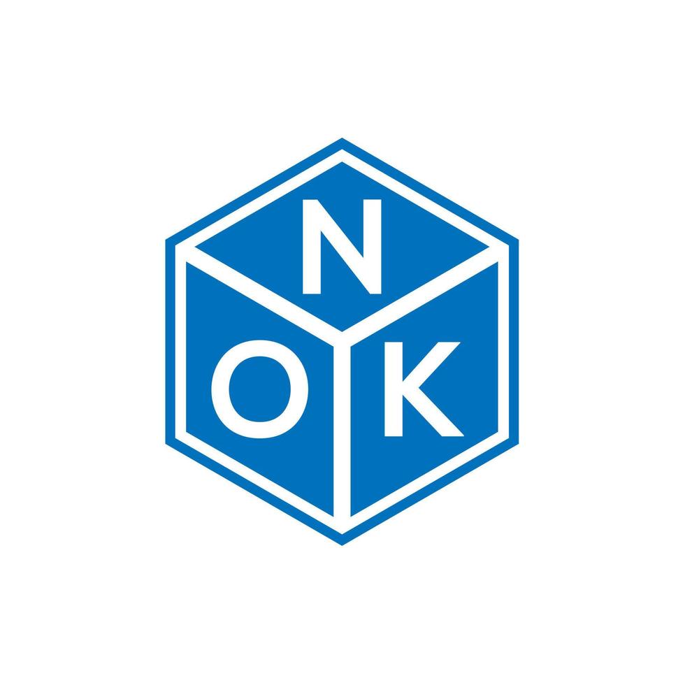 nok carta logotipo design em fundo preto. conceito de logotipo de letra de iniciais criativas nok. design de letra nok. vetor