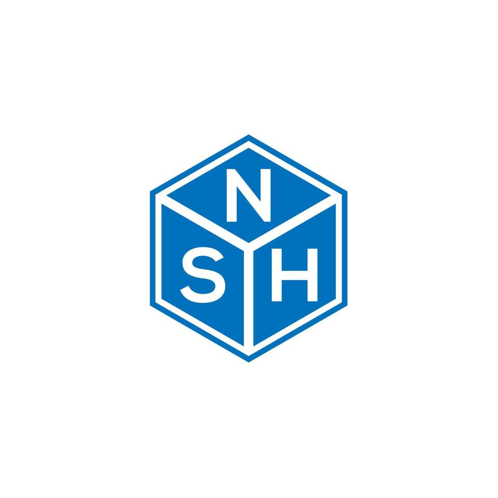 conceito de logotipo de letra de iniciais criativas nsh. nsh carta design.nsh carta logo design em fundo preto. conceito de logotipo de letra de iniciais criativas nsh. design de letra nsh. vetor