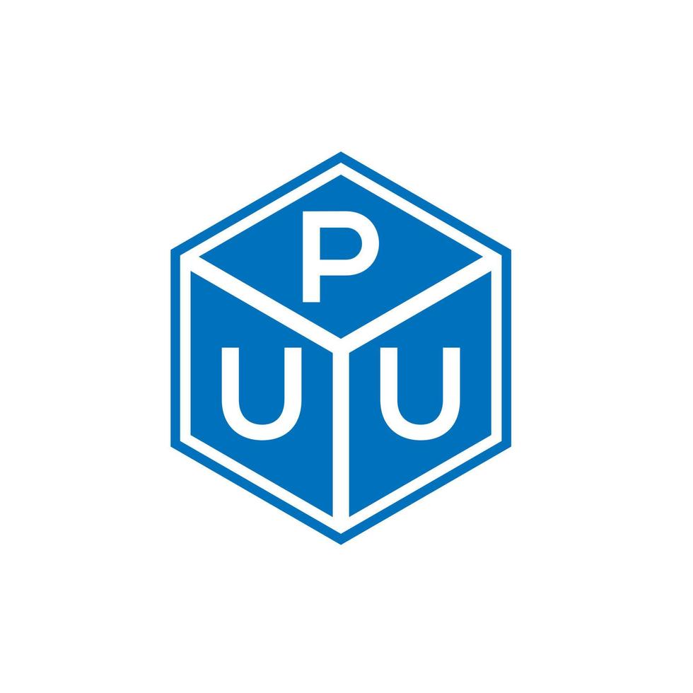 design de logotipo de letra puu em fundo preto. puu conceito de logotipo de letra de iniciais criativas. desenho de letra puu. vetor