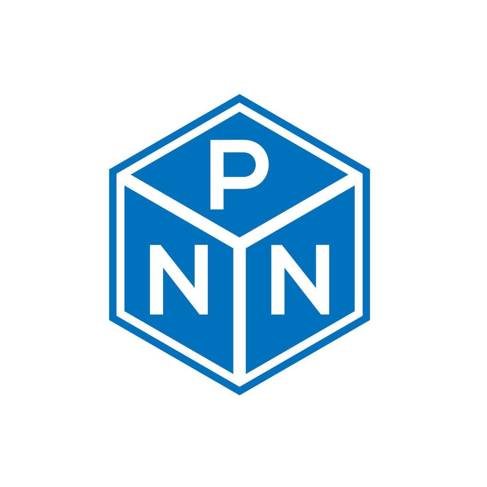 design de logotipo de carta pnn em fundo preto. conceito de logotipo de letra de iniciais criativas pnn. design de letra pnn. vetor