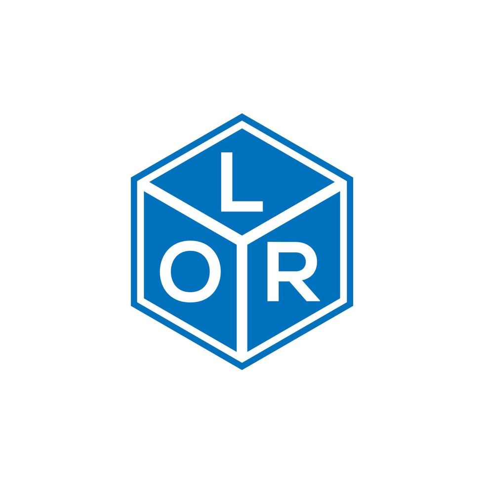 design de logotipo de carta lor em fundo preto. lor conceito de logotipo de letra de iniciais criativas. lor design de letras. vetor