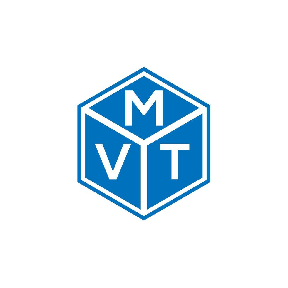 design de logotipo de carta mvt em fundo preto. conceito de logotipo de letra de iniciais criativas mvt. design de letra mvt. vetor