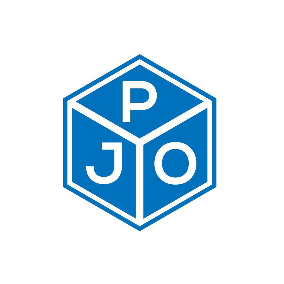 design de logotipo de carta pjo em fundo preto. conceito de logotipo de letra de iniciais criativas pjo. design de letra pjo. vetor