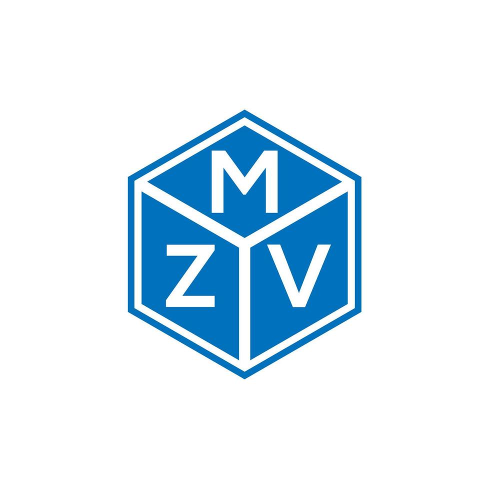 design de logotipo de carta mzv em fundo preto. conceito de logotipo de letra de iniciais criativas mzv. design de letra mzv. vetor