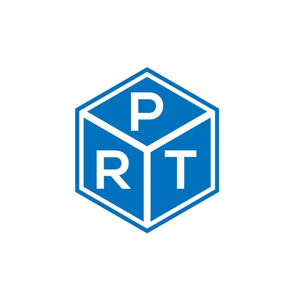 prt carta logotipo design em fundo preto. prt conceito de logotipo de letra de iniciais criativas. projeto de letra prt. vetor