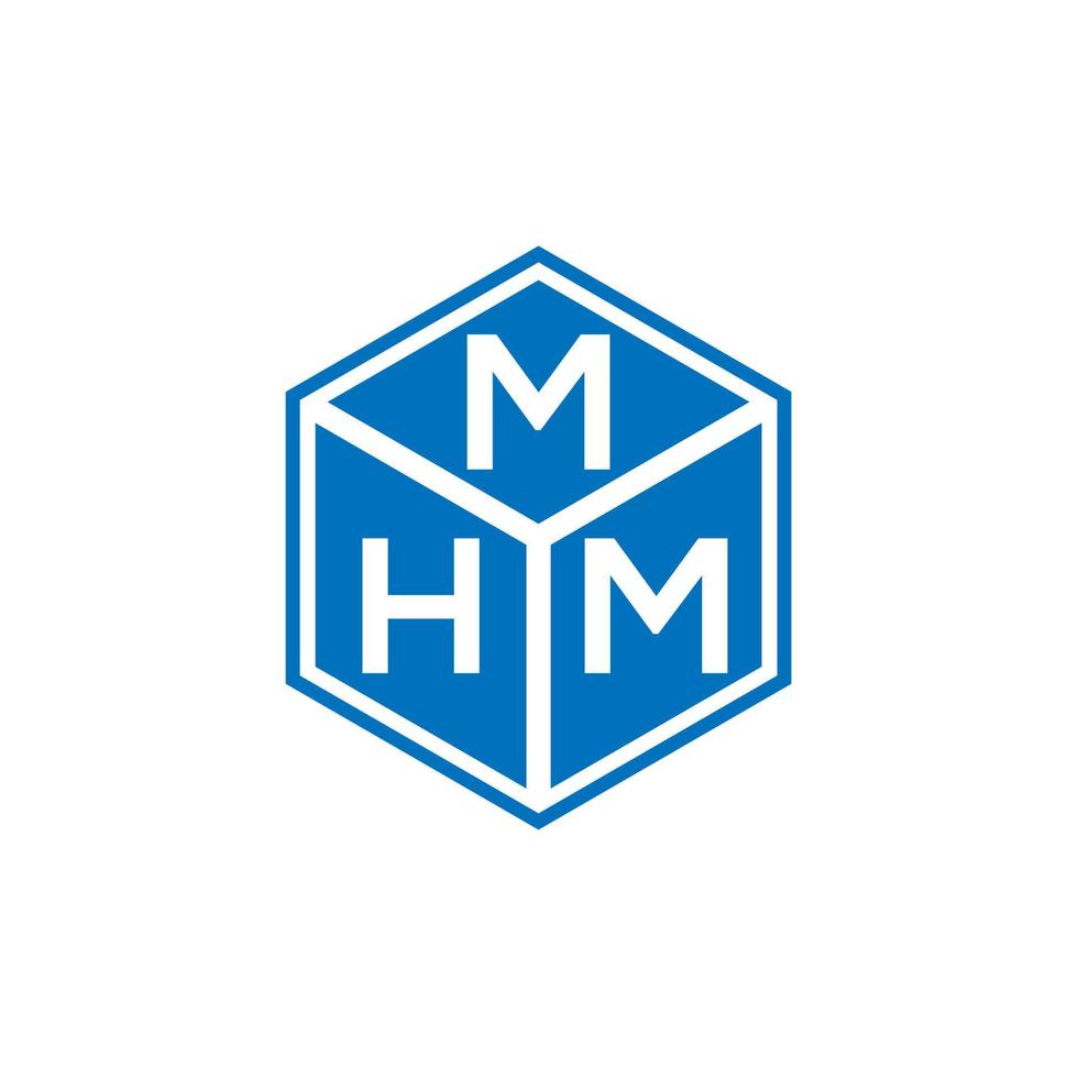 design de logotipo de carta mobilemhm em fundo preto. conceito de logotipo de letra de iniciais criativas mhm. design de letras mhm. vetor