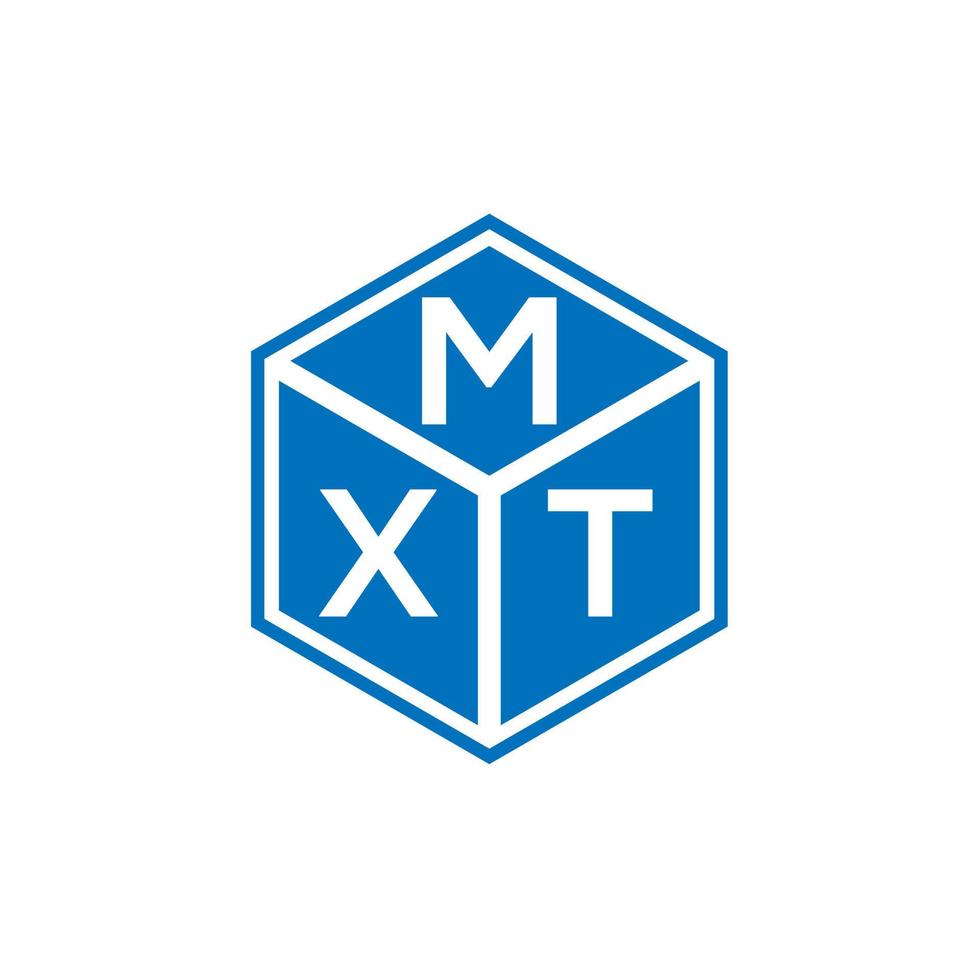 design de logotipo de letra mxt em fundo preto. conceito de logotipo de letra de iniciais criativas mxt. design de letra mxt. vetor