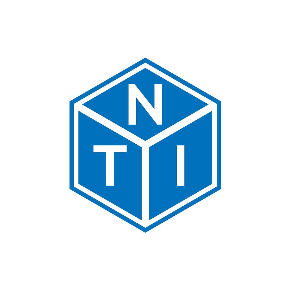 design de logotipo de letra nti em fundo preto. conceito de logotipo de letra de iniciais criativas nti. design de letra nti. vetor