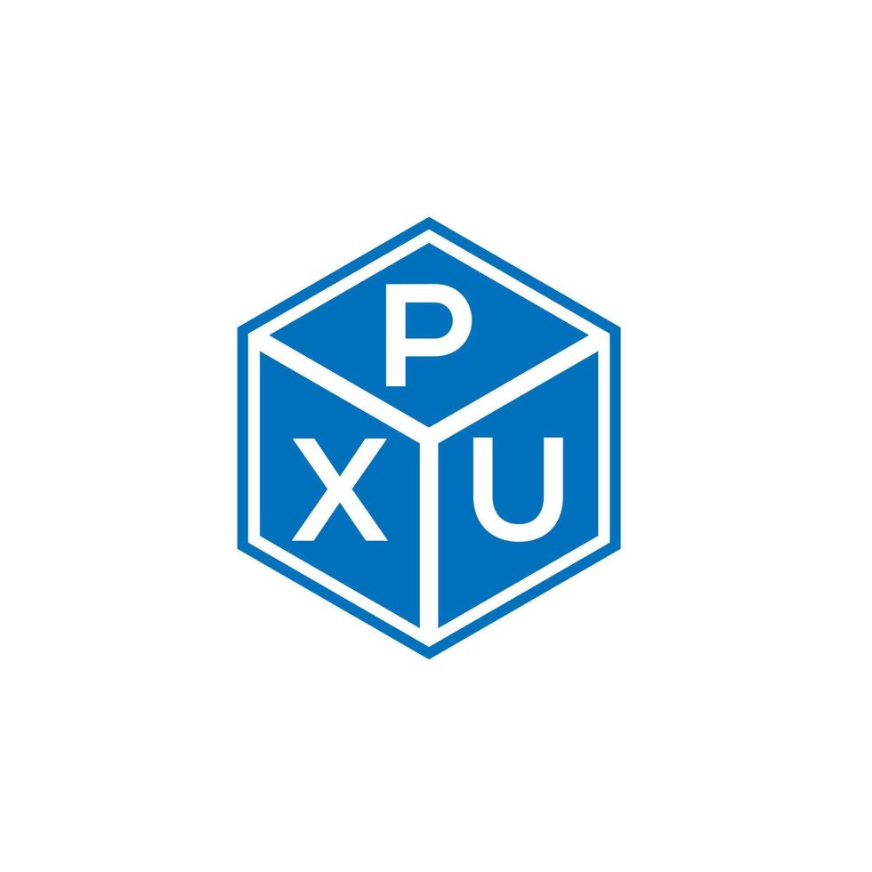 design de logotipo de letra pxu em fundo preto. conceito de logotipo de letra de iniciais criativas pxu. design de letra pxu. vetor