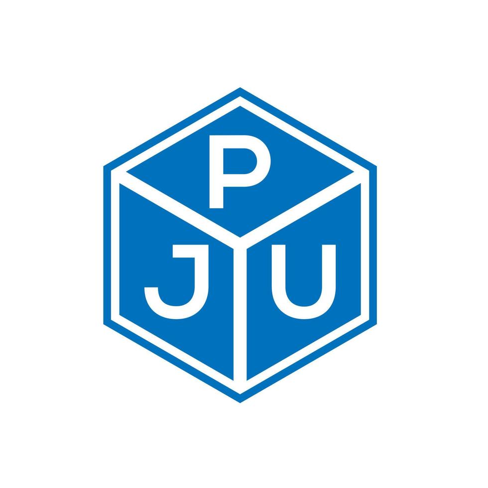 design de logotipo de carta pju em fundo preto. conceito de logotipo de letra de iniciais criativas pju. design de letra pju. vetor