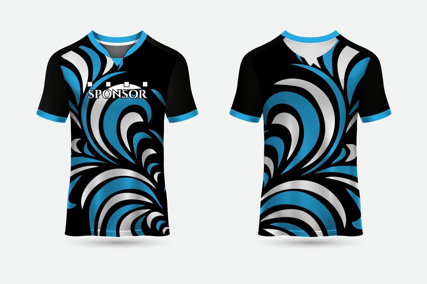 fundo de design de camisa de camiseta para esportes ao ar livre vista frontal e traseira vetor